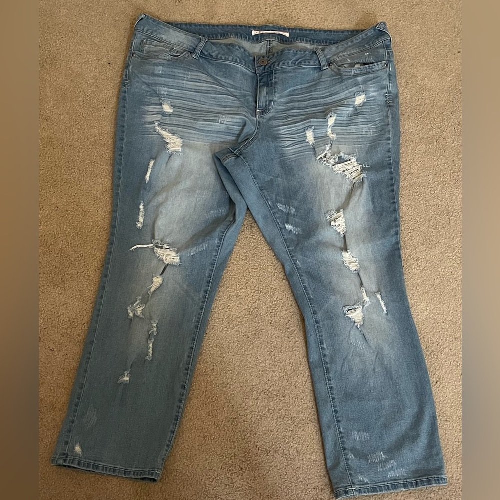 Distressed Blue Jeans